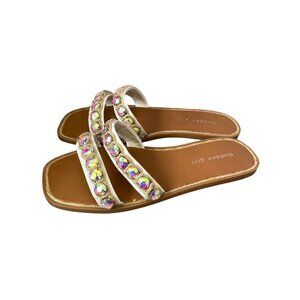 Madden Girl Women’s Acclaim Raffia Embellished Sandals Size 10 NIB